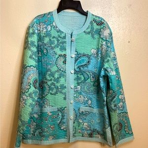 Paisley Patchwork Cardigan - Teal and Mint